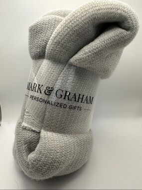 Mark & Graham Soft Herringbone Knit Throw - Light Gray